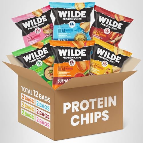 WILDE Chips variety-pack product shot emphasizes gluten-free, allergen-conscious snack option.