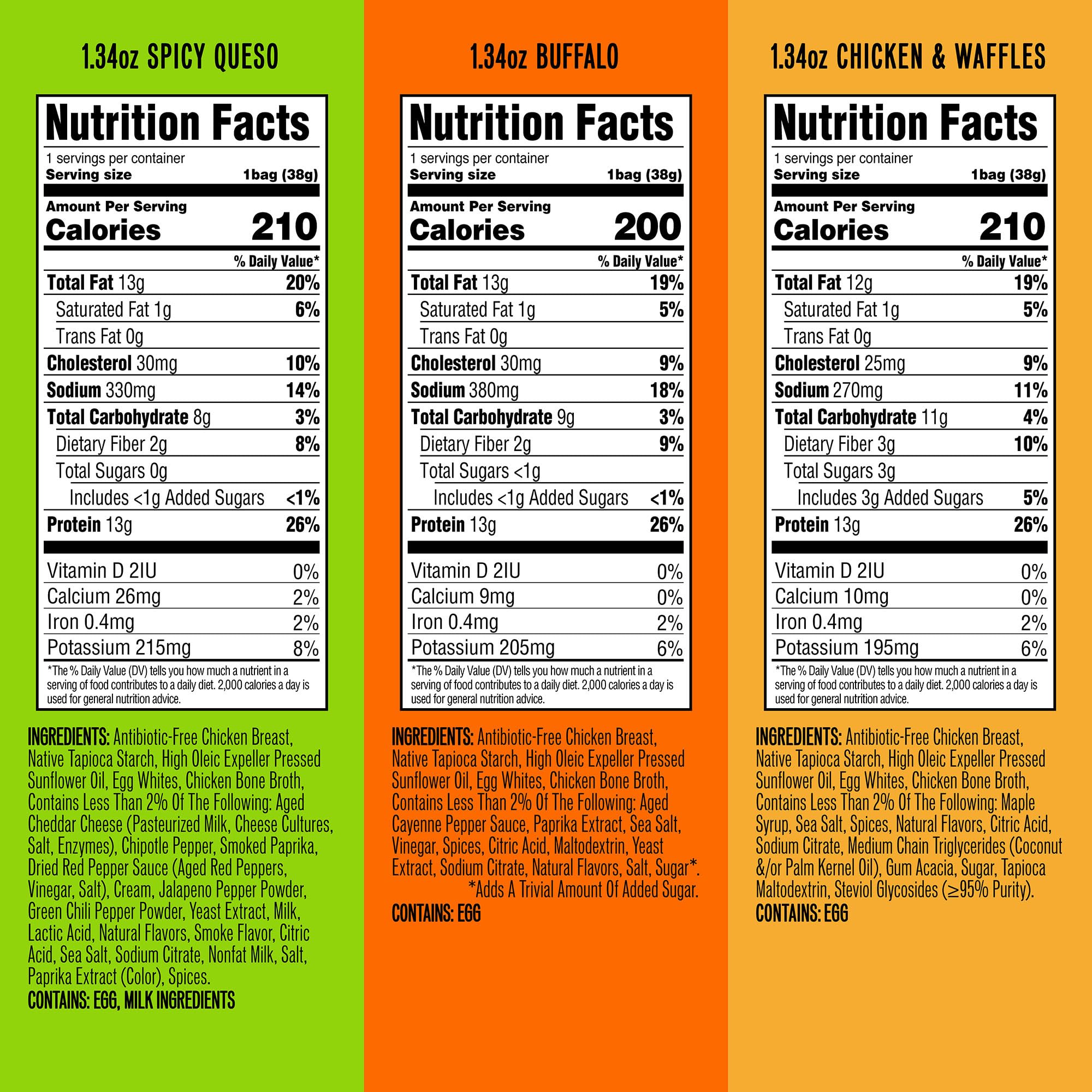WILDE Chips ingredients close-up featuring chicken breast and bone broth for clean protein.