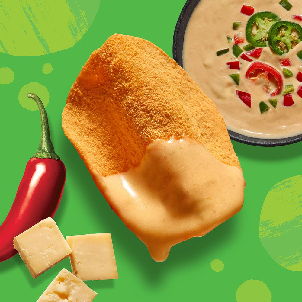 WILDE Spicy Queso Serving Plate ready for snacking.