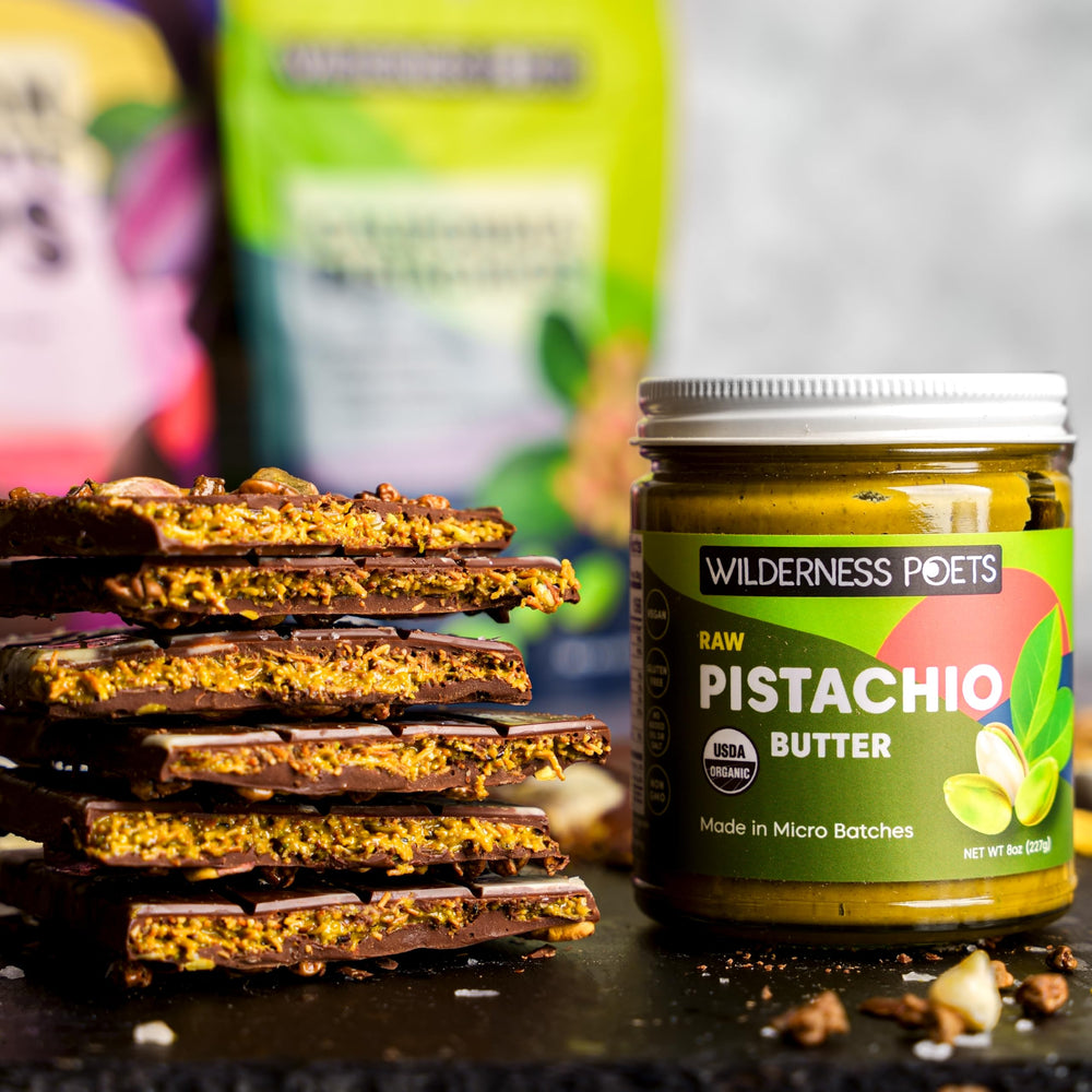 Wilderness Poets pistachio butter smoothie – adds nutty creaminess.