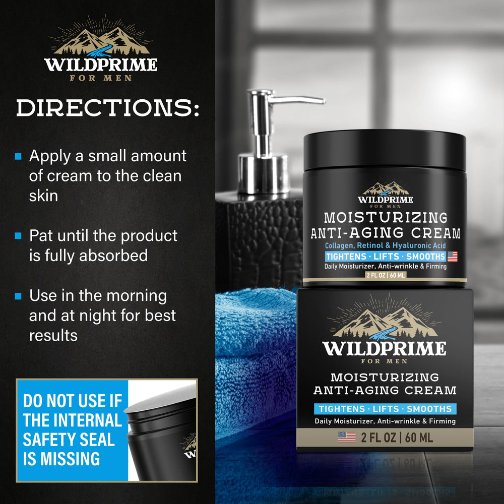 WildPrime men's skincare supports shaving prep and aftercare.