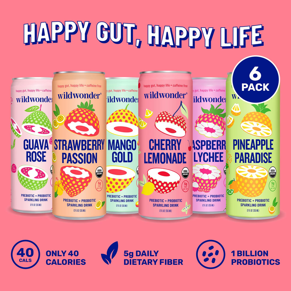 Wildwonder Live Probiotics emblem indicating 1B CFUs per can
