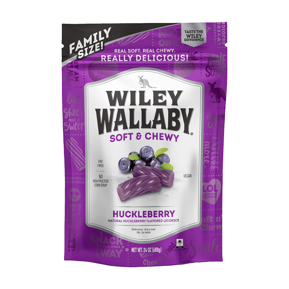 Wiley Wallaby licorice huckleberry chunks ideal for sharing.