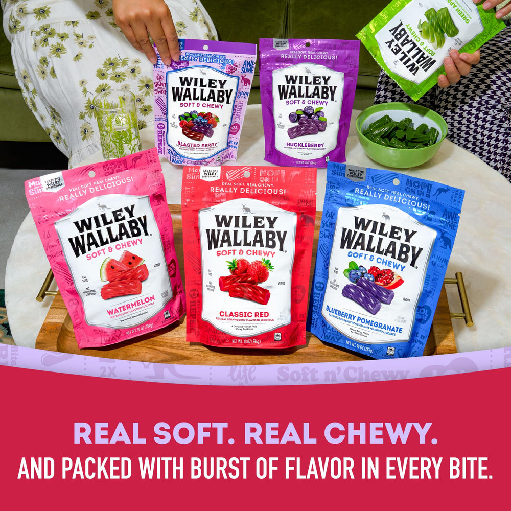 Thick Wiley Wallaby licorice chunks ideal for sharing at parties.