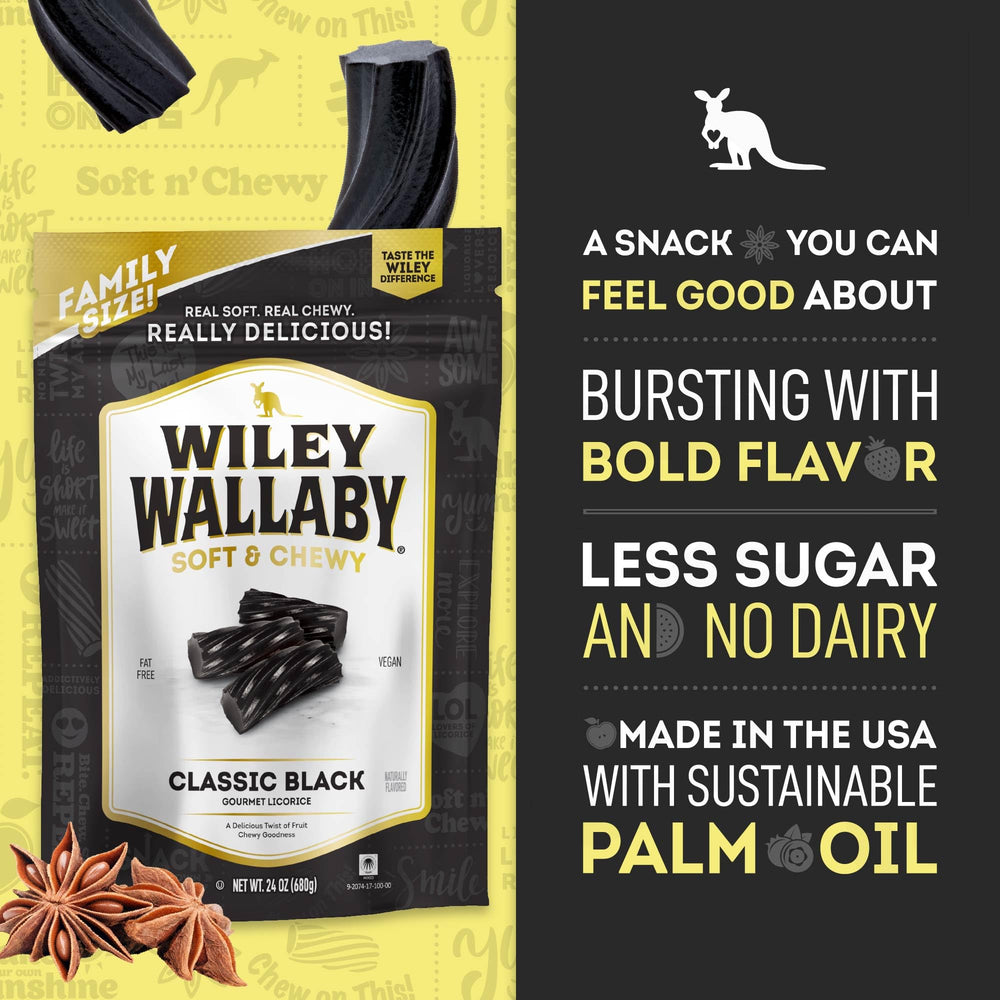Wiley Wallaby licorice plant-based ingredients; a wholesome choice.