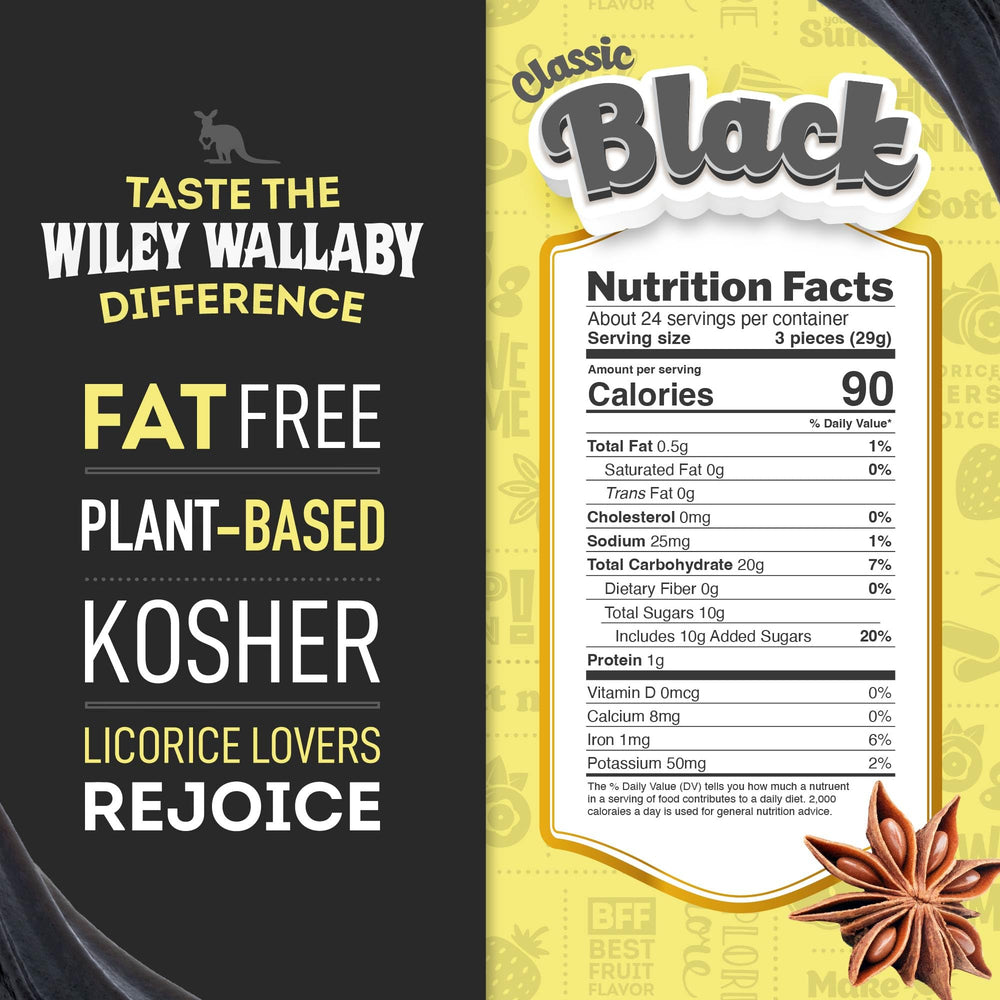 Wiley Wallaby licorice twists hero pack; soft texture perfect for sharing.