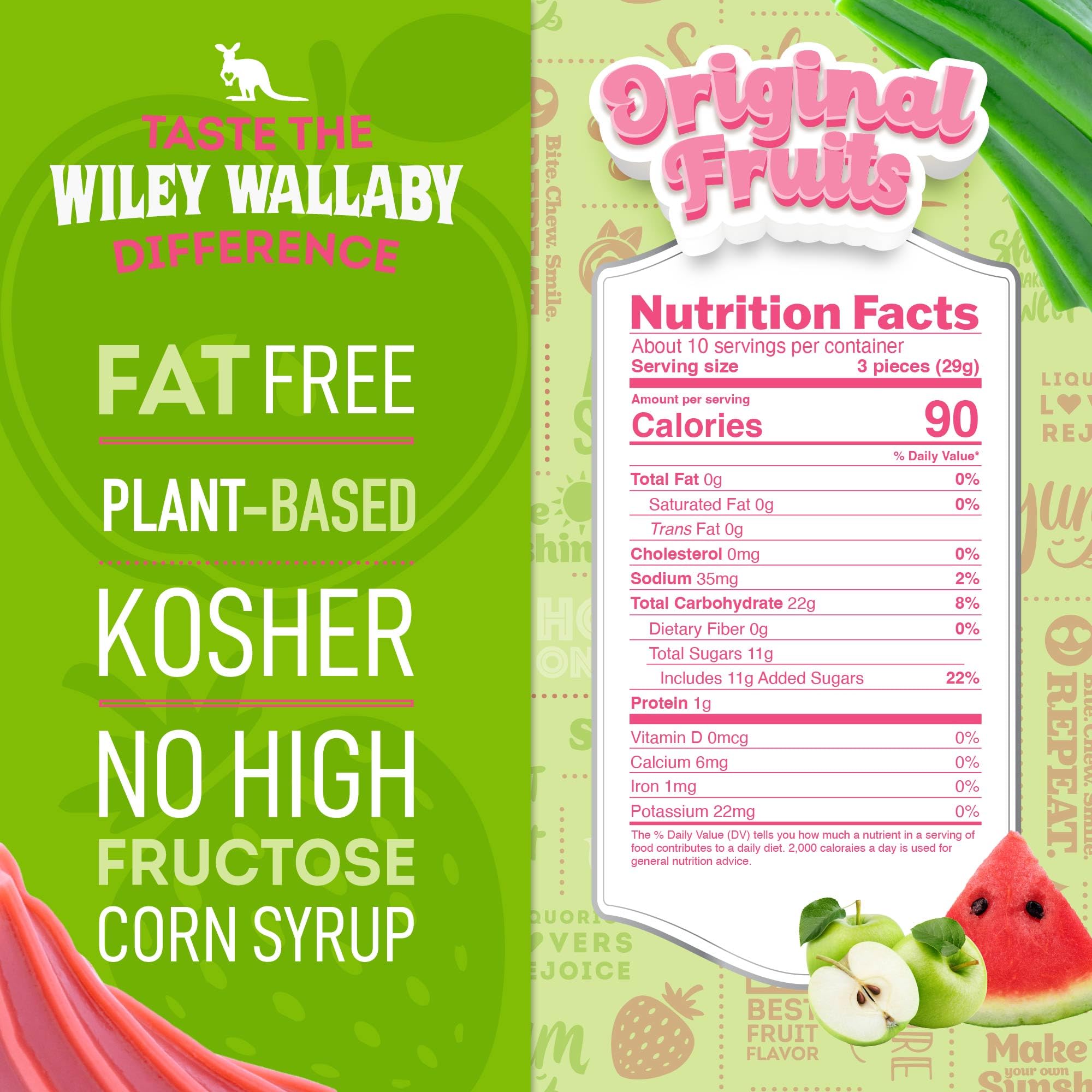Original Fruits licorice chunks showing bold fruity flavors for bites.