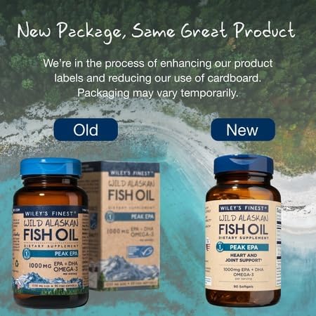 Nutrition panel on Wiley's Finest Peak EPA - 750 mg EPA, 250 mg DHA.