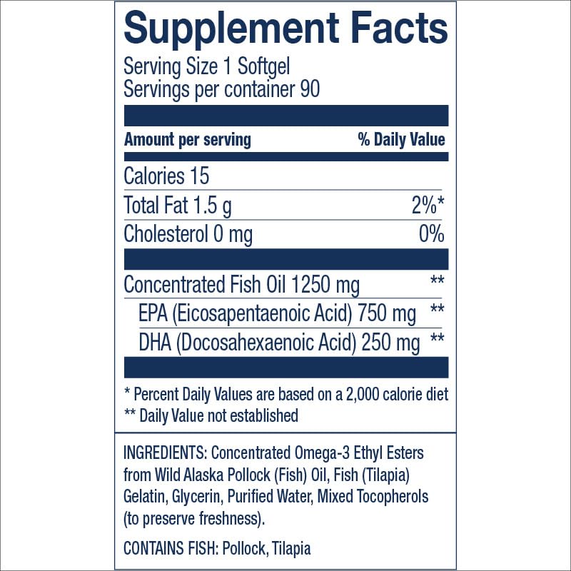 Wiley's Finest Peak EPA softgels close-up - easy swallow burpless capsules.