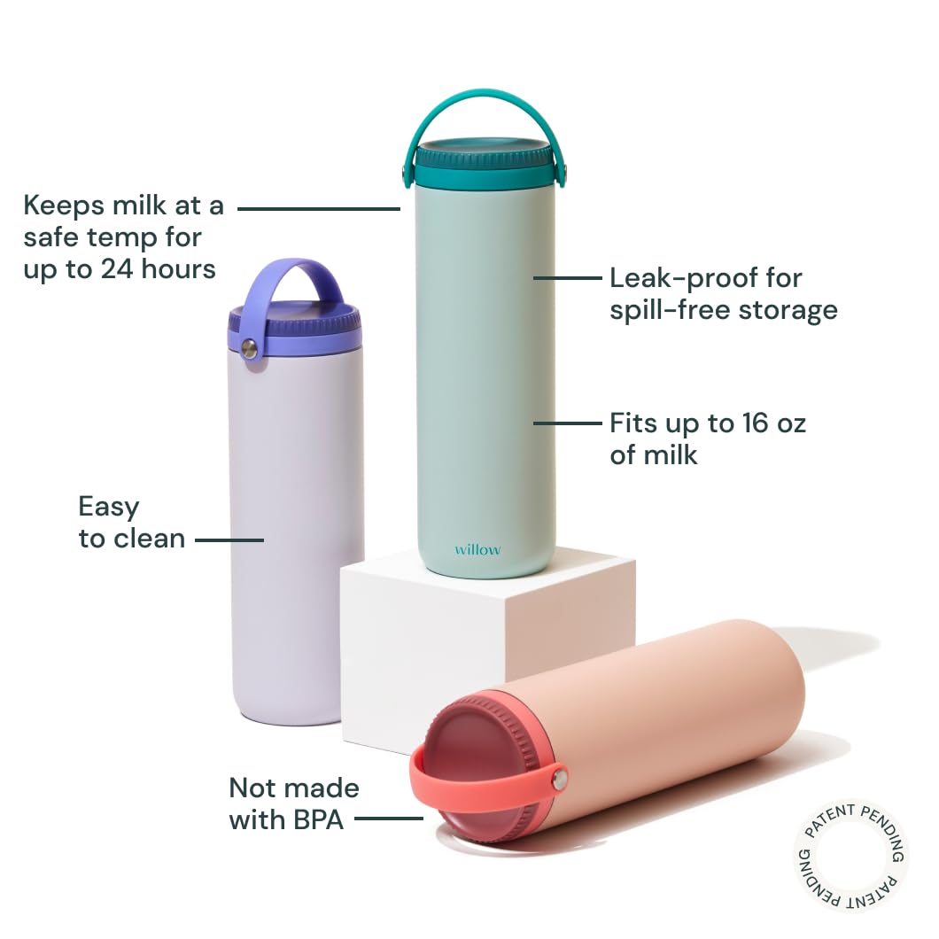 Willow cooler lid with gel ice pack keeps milk cold without loose ice.