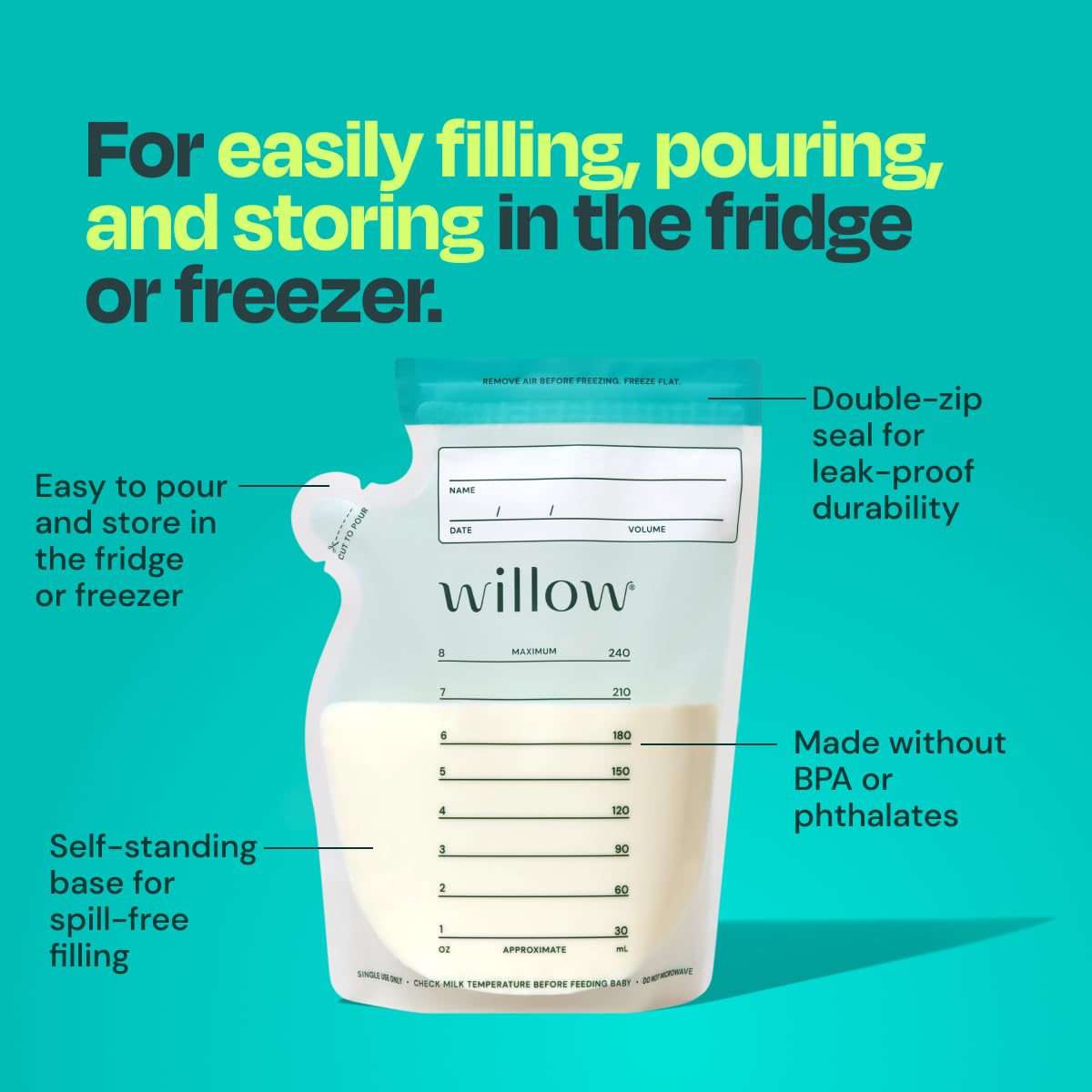 Willow double zip seal bags showing secure closure and durability