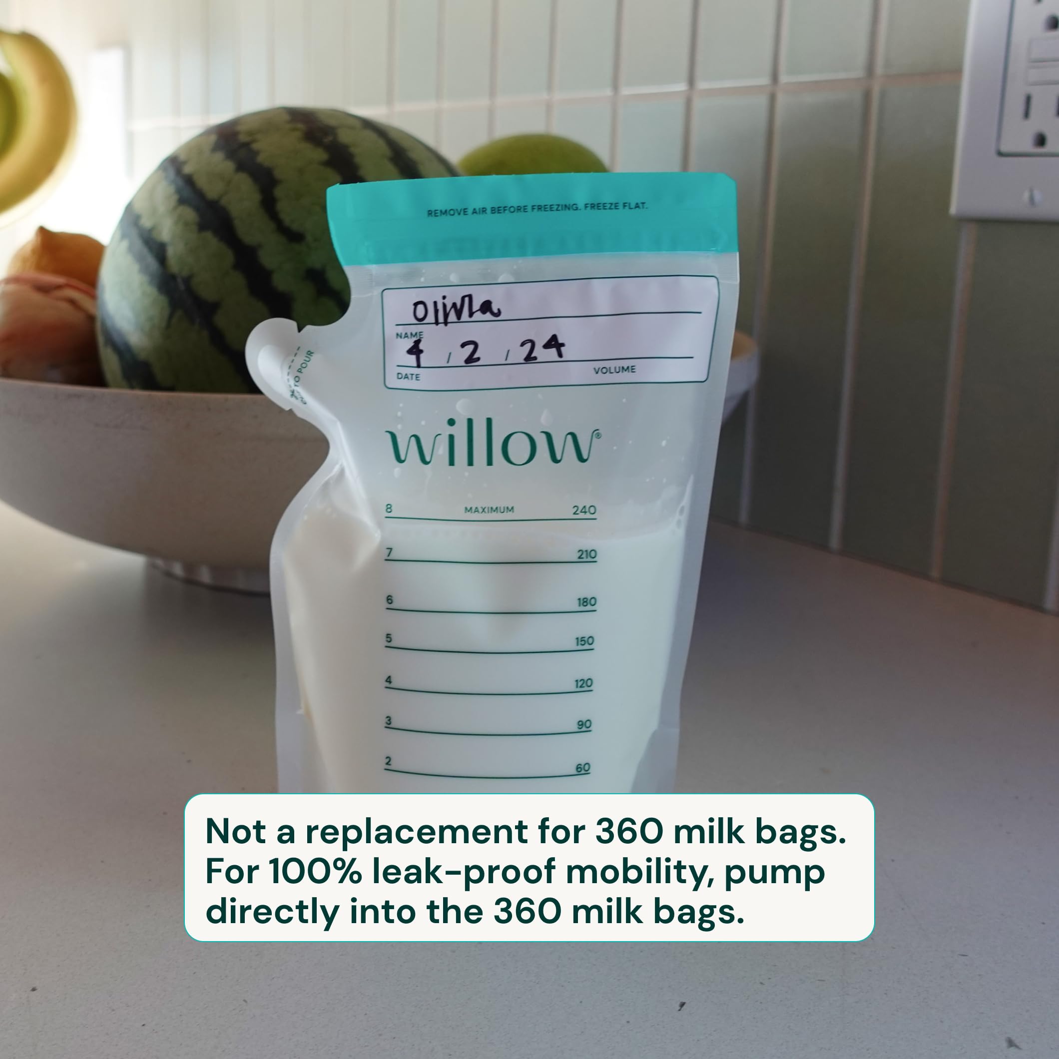 Willow bags stored in fridge and freezer for versatile storage