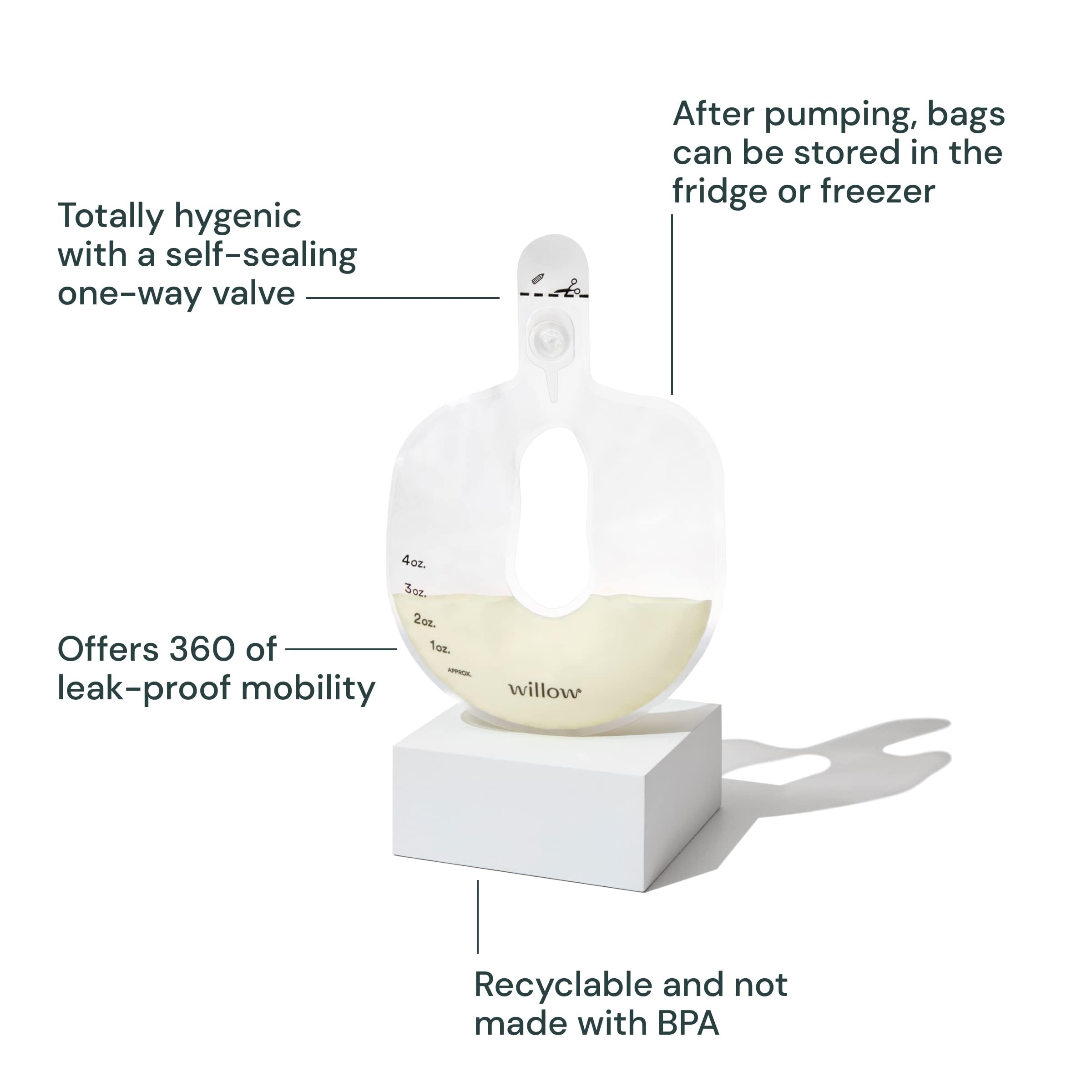 Willow self-sealing bag closure provides secure, spill-free storage.