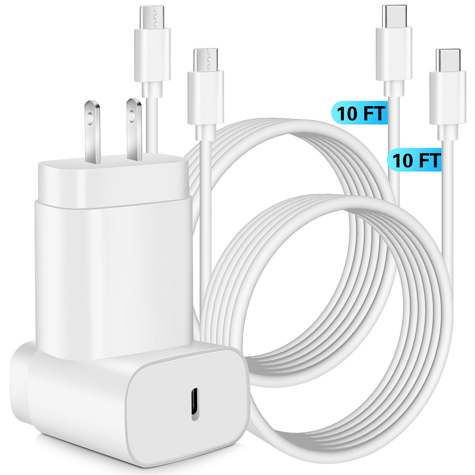 WILLTOP 25W Samsung USB-C wall charger front view highlighting compact design.
