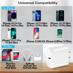 WILLTOP USB-C to Lightning cable 10ft for flexible charging from couch to desk