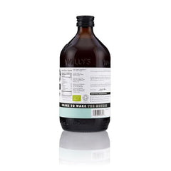 Willy's Organic ACV with Mother close-up bottle highlighting live mother.