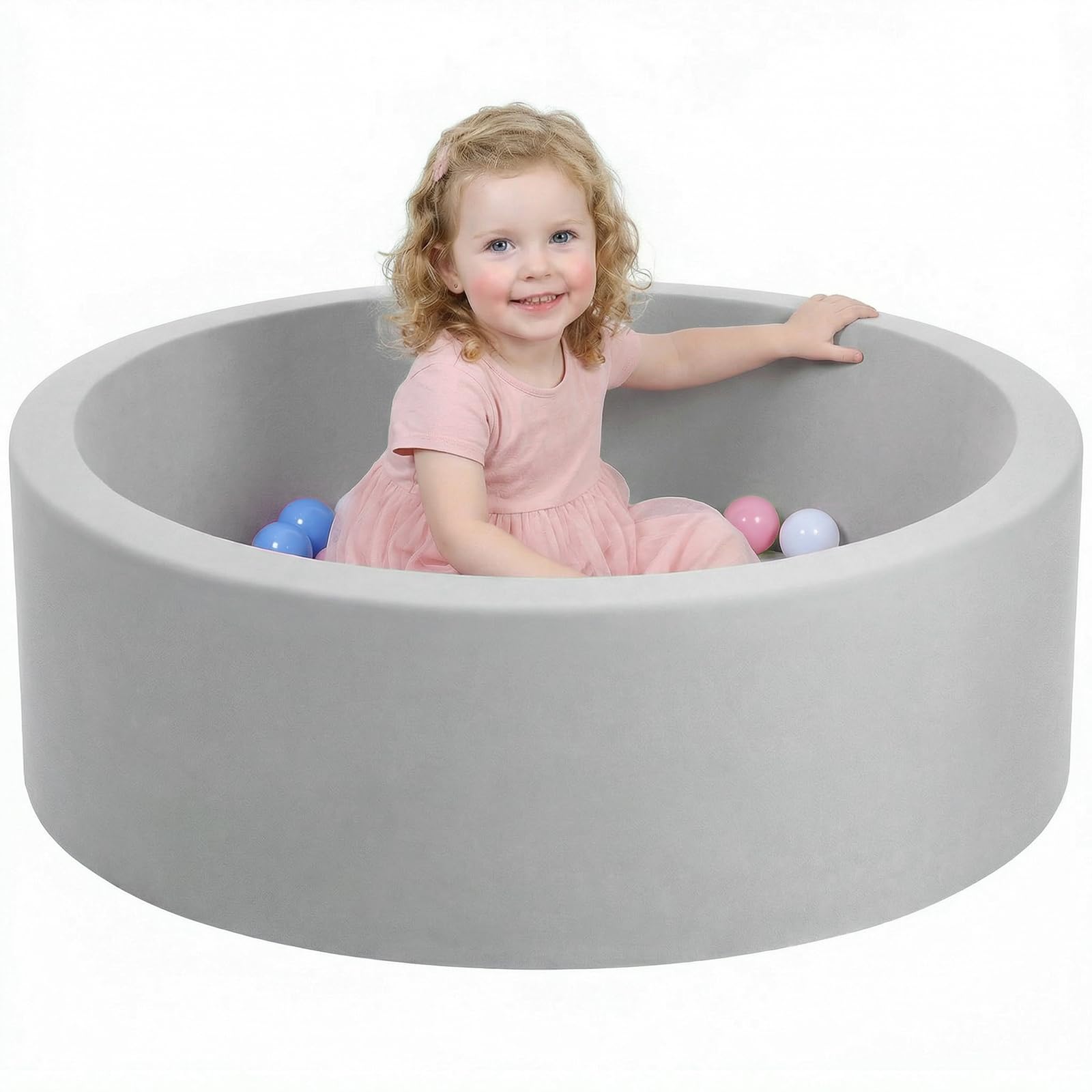Wilwolfer memory foam walls create a soft baby playpen for exploration