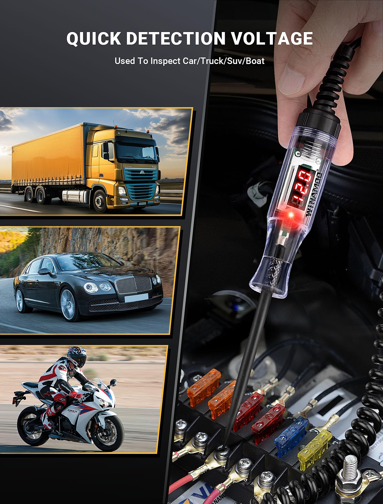 WINAMOO ergonomic ABS body enables durable, comfortable handling.