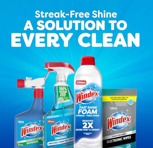 Windex Fast Shine Foam effectively removes fingerprints on glass.