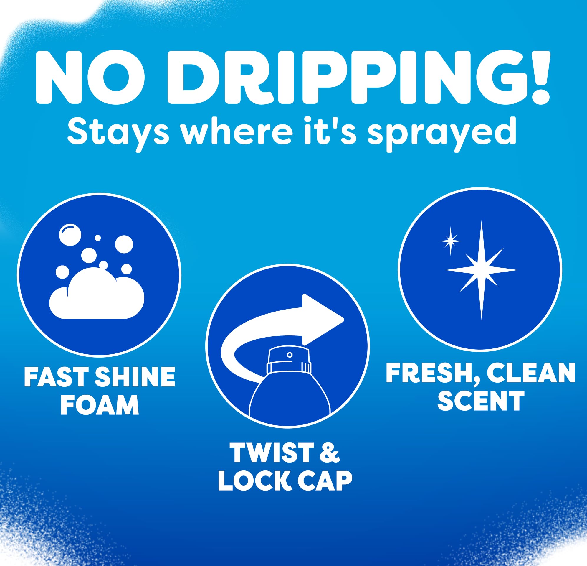 Windex Fast Shine Foam used on a kitchen counter for a streak-free finish.