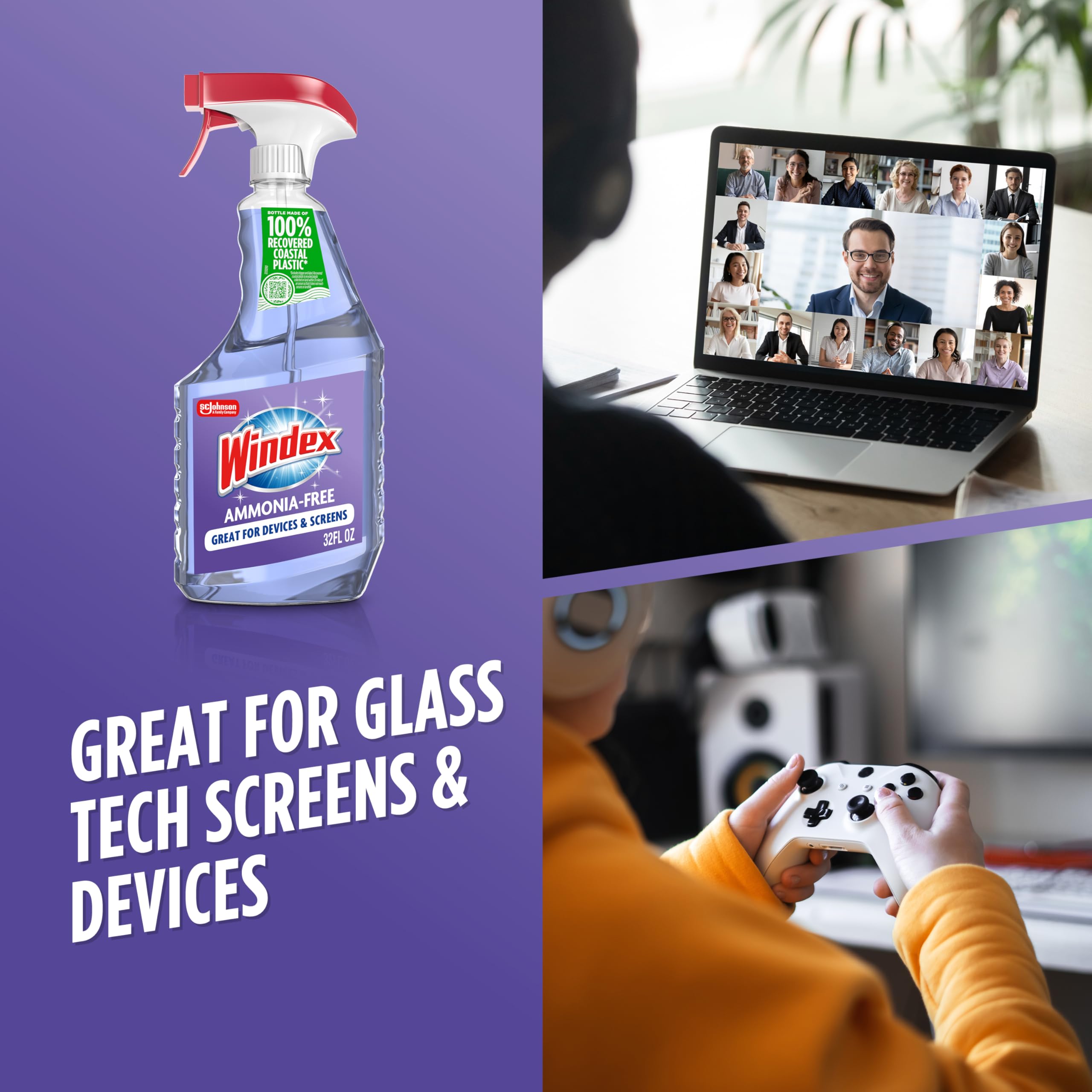 Clean glass stovetop with Windex reveals sparkling, easy-to-wipe finish.