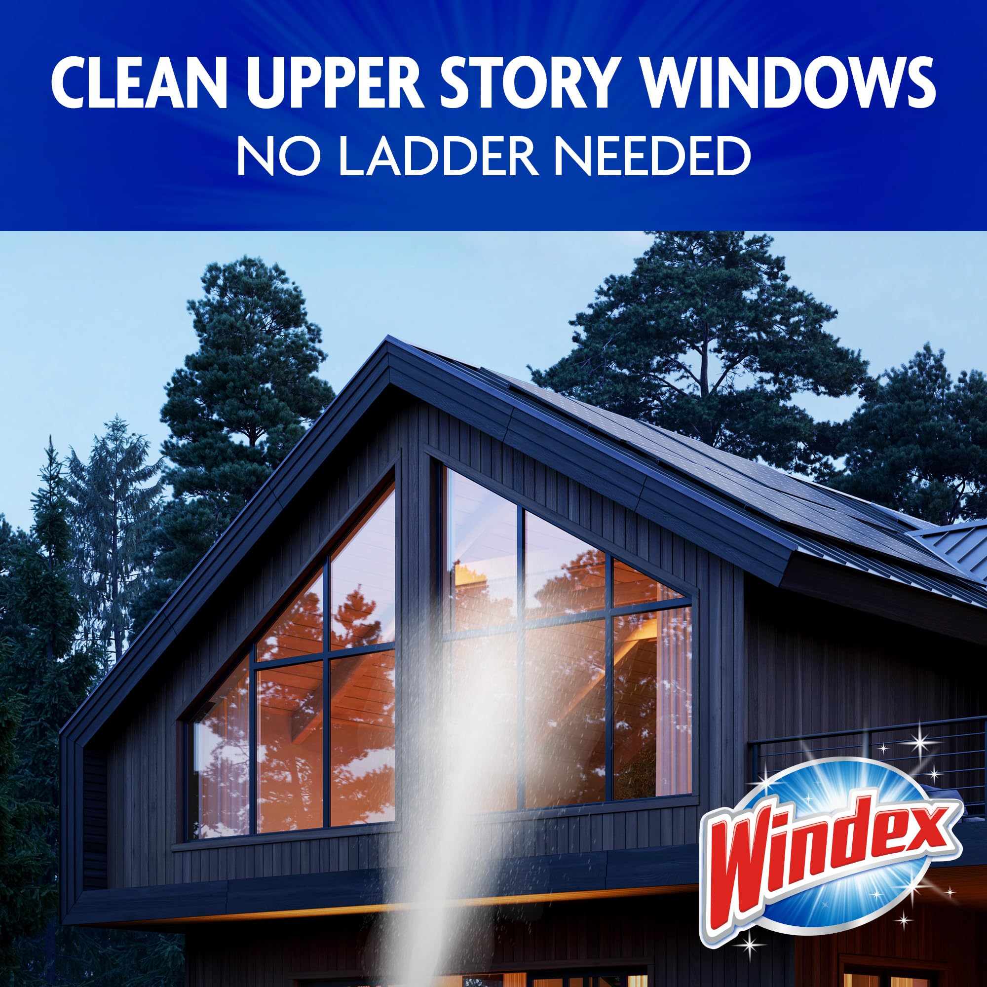Windex safe for bricks, lamps, and surrounding plants.