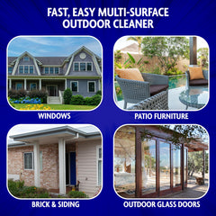 Two Windex Concentrated Outdoor bottles deliver powerful, streak-free outdoor cleaning.