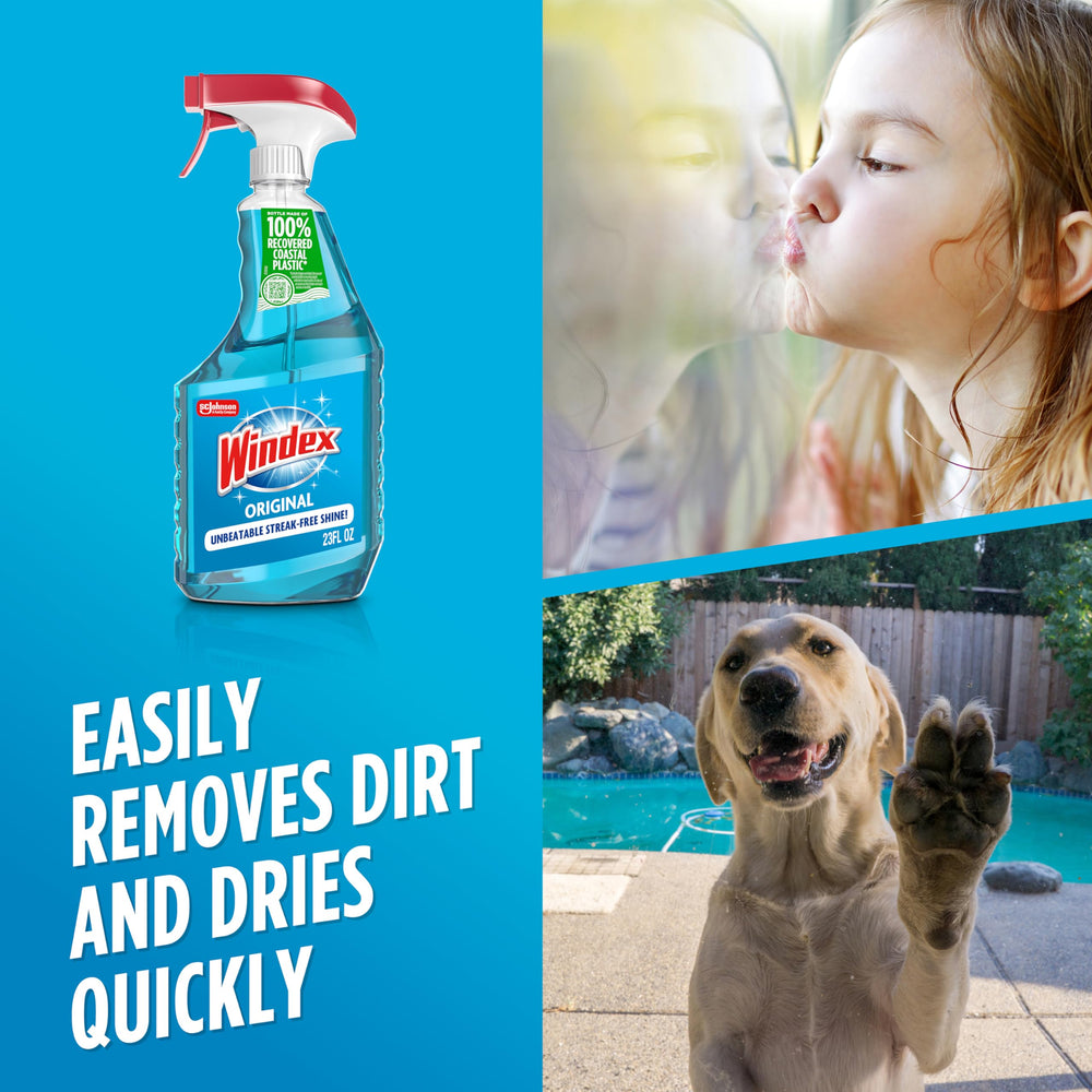 Windex exterior window cleaning for outdoor surfaces.
