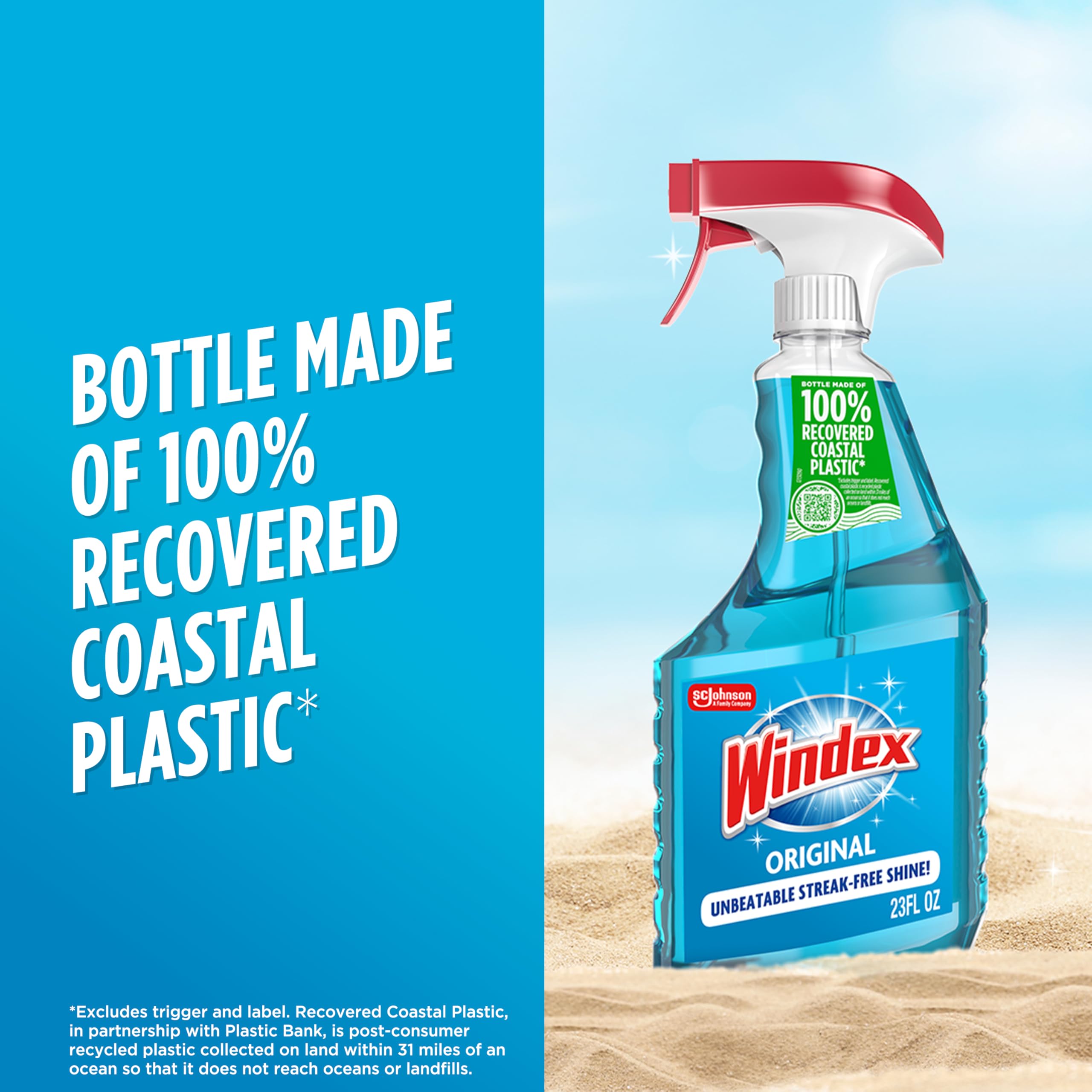 Windex six-bottle pack ready for household cleaning tasks.