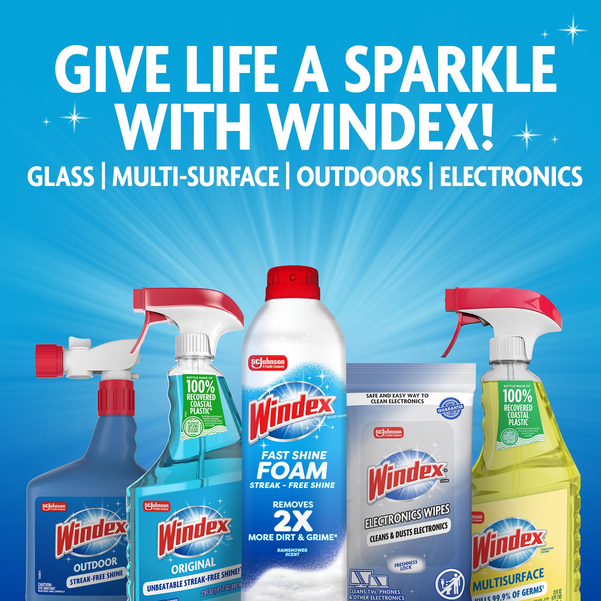 Windex Plastic Bank partnership badge and recycled claim
