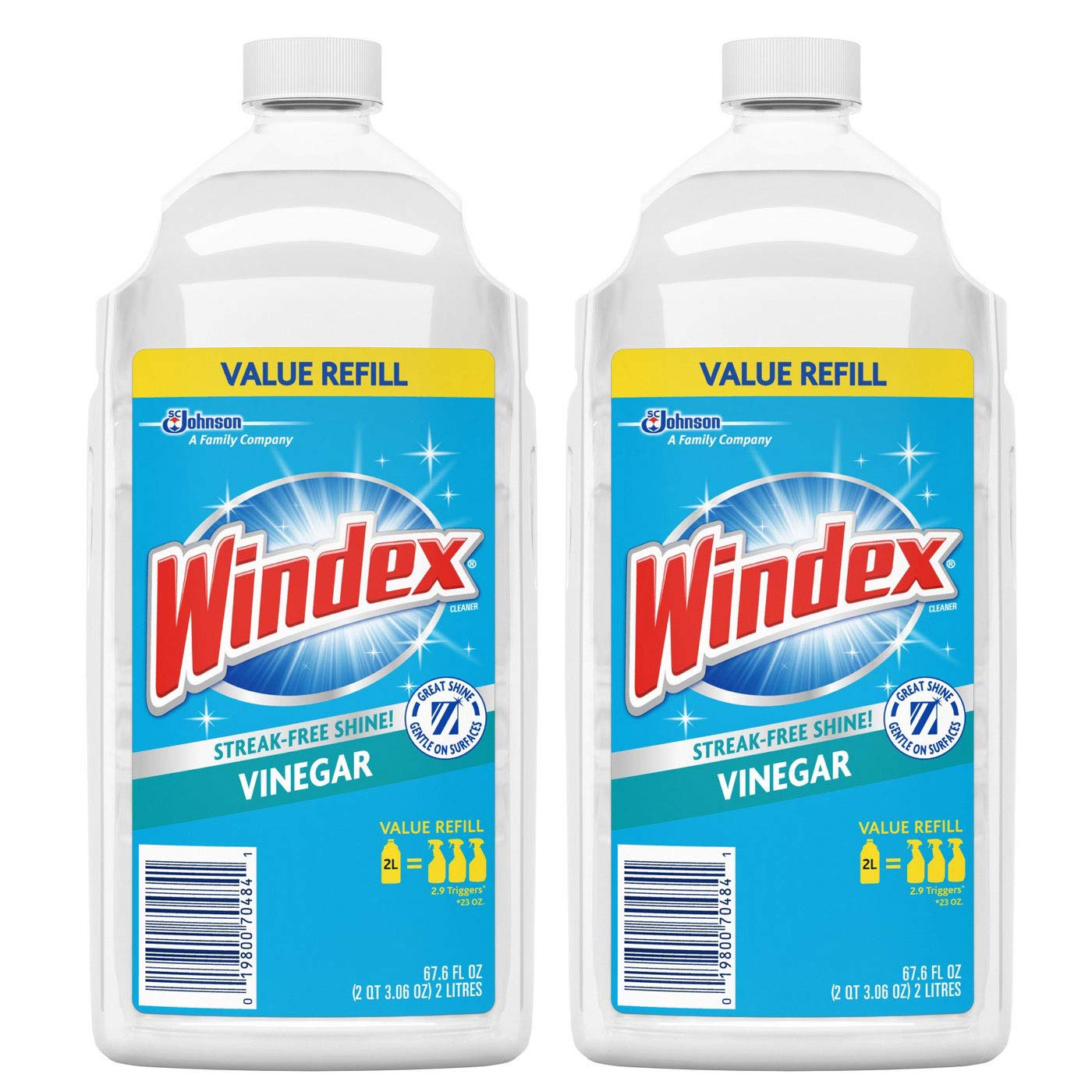 Windex Vinegar multi-surface refill bottle for streak-free glass surfaces.