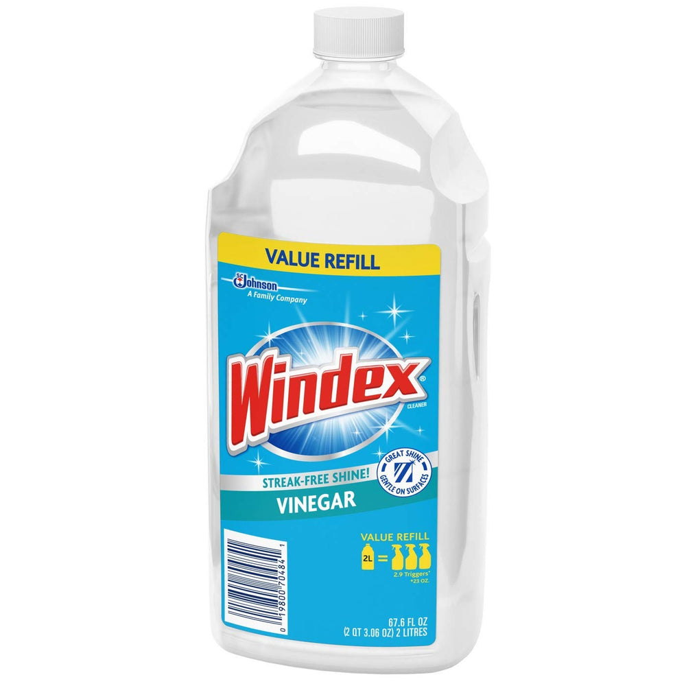 Windex Vinegar refill pour bottle for easy glass cleaning.