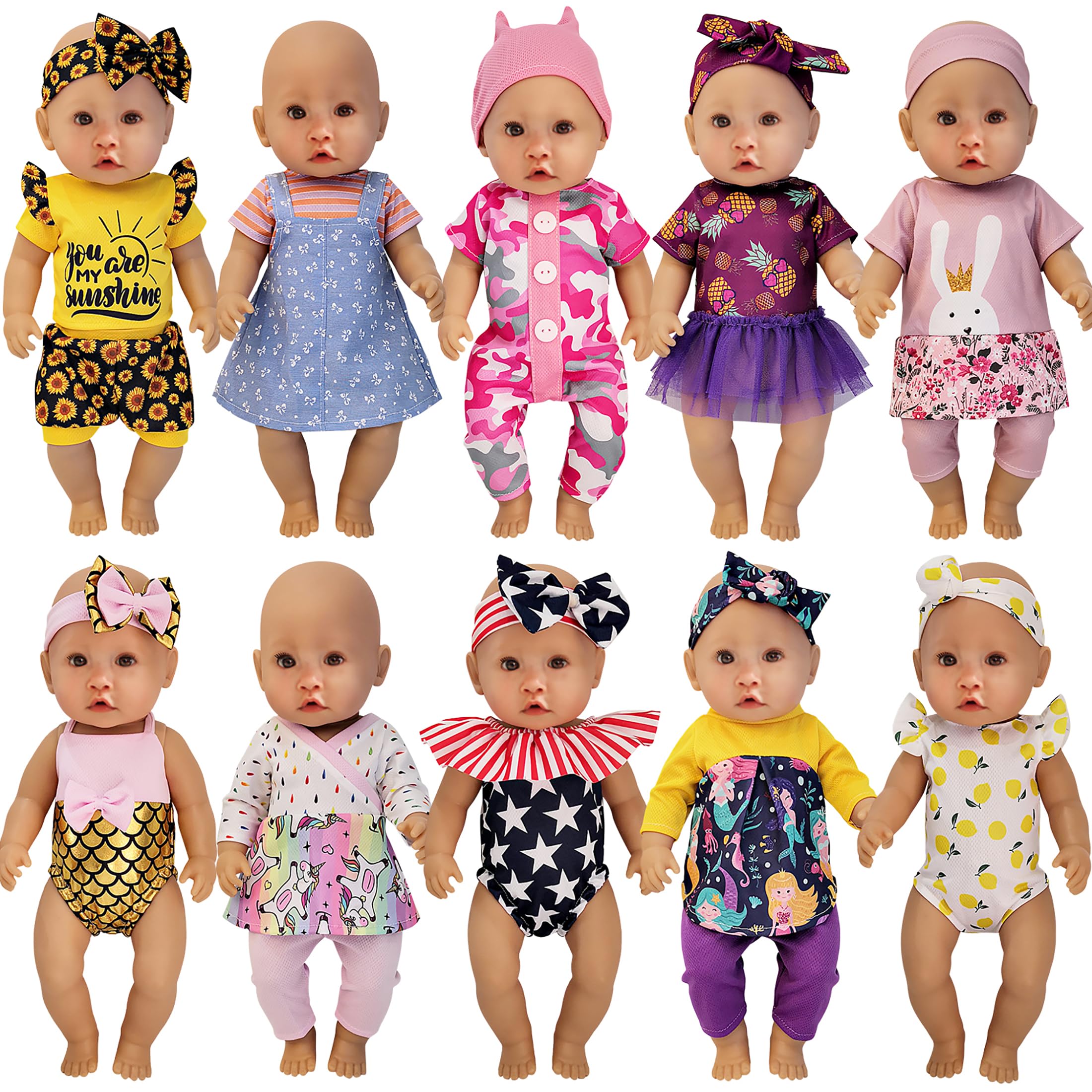 Windolls baby doll clothes sets for 14-16 inch dolls, sparks imaginative play and styling.