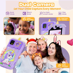 Windpaint Kids Phone Purple screen display showing the 2.8-inch touch screen