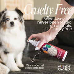 Wine Away laundry use helps vanish stains during wash.