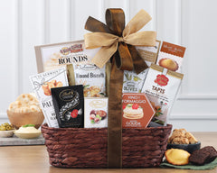 Assorted gourmet items from the Bon Appetit Gift Basket for varied tastes