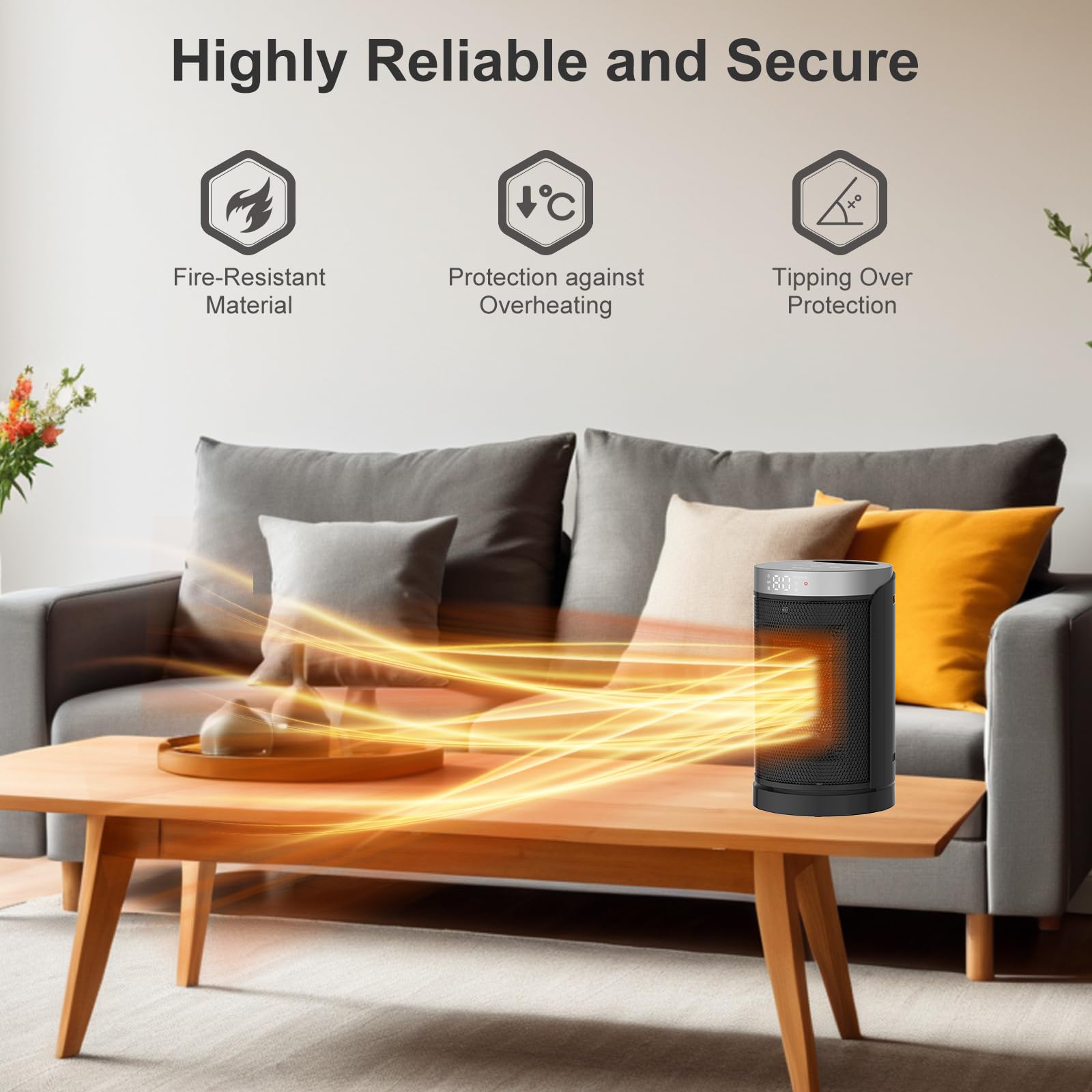 WINHL space heater remote control for easy adjustments from anywhere.