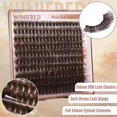 Winifred 80D brown lash clusters deliver wispy volume with lightweight feel.