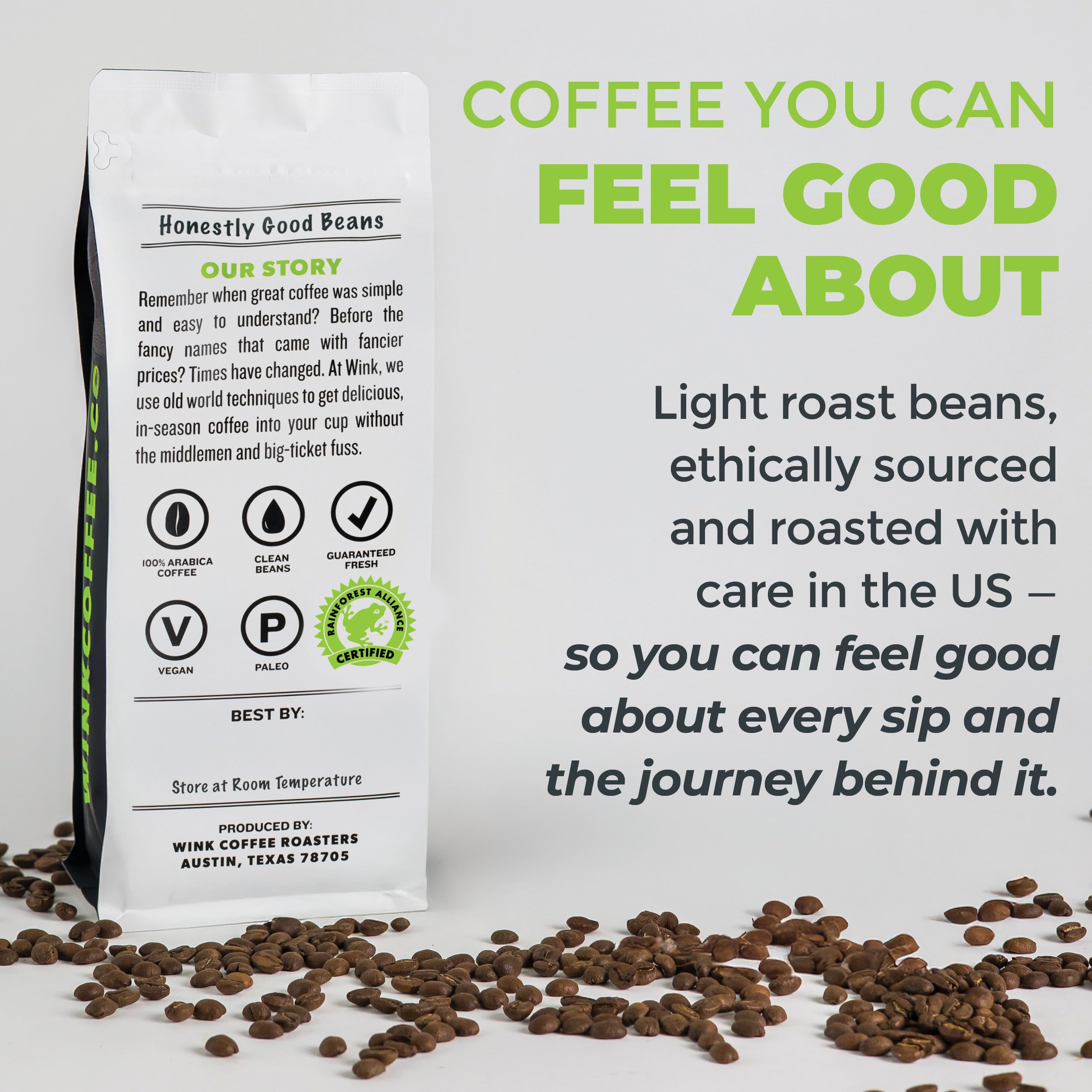 Wink Coffee Blonde Espresso sustainable farming story in view