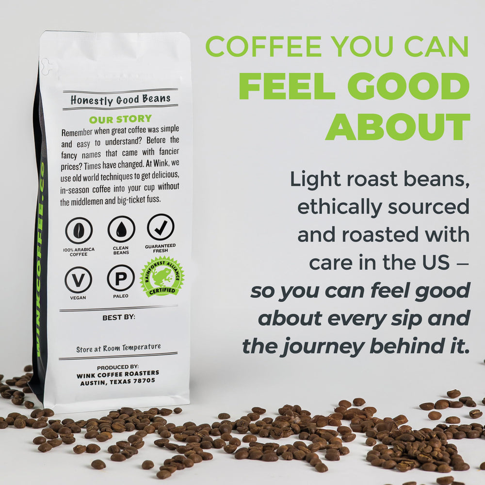 Wink Coffee Blonde Espresso sustainable farming story in view
