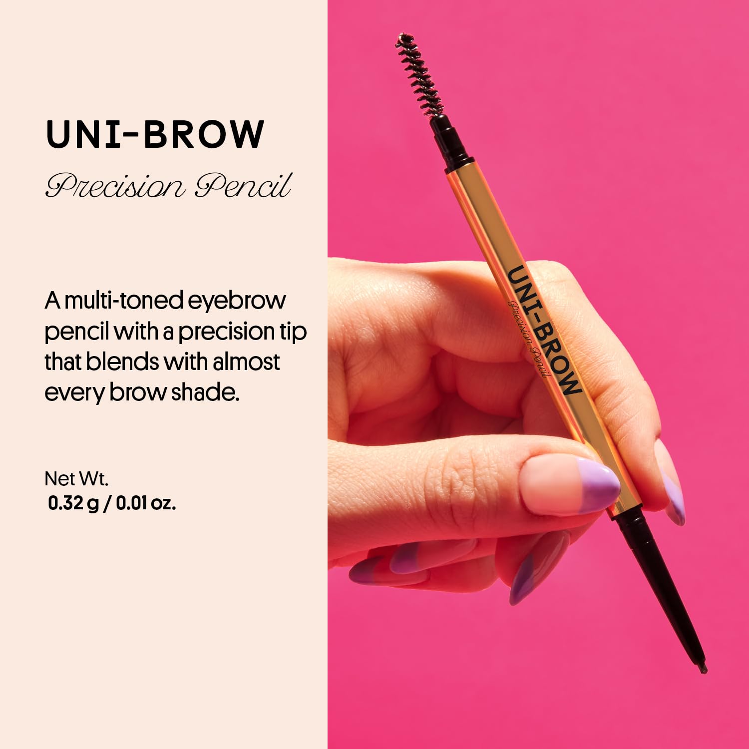 Winky Lux Uni-Brow Pencil with spoolie for easy blending and shaping.