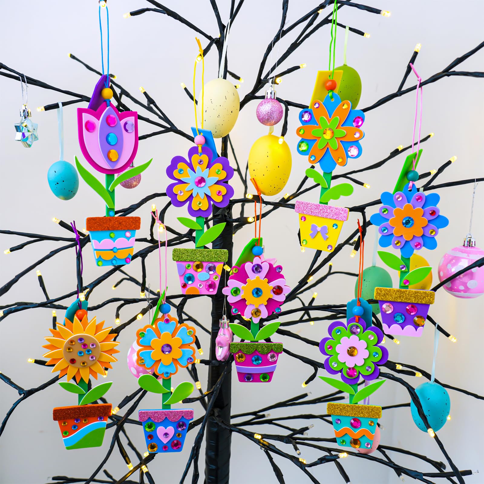 Winlyn green popsicle stick forms stems for easy flower creation