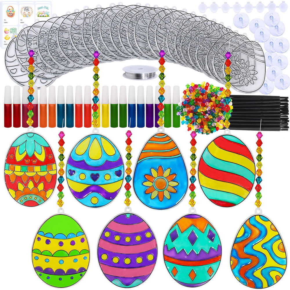 Winlyn Easter egg suncatcher design 1 catching sunlight to brighten windows