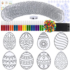Winlyn Easter egg suncatcher design 2 shimmering with rainbow beads for festive décor