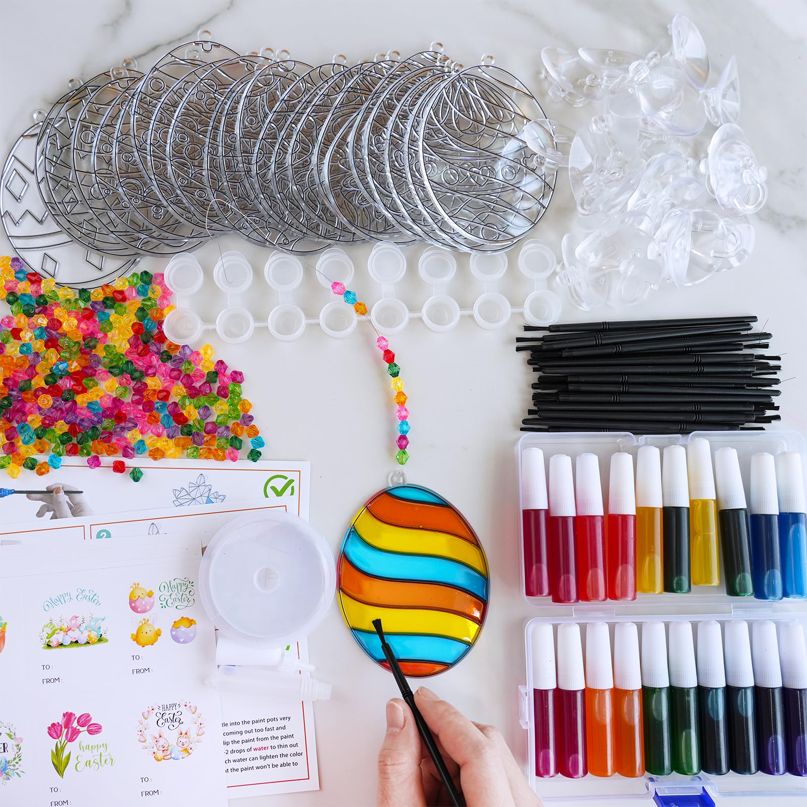 Winlyn Easter egg suncatcher design 3 ready to hang in windows and doors