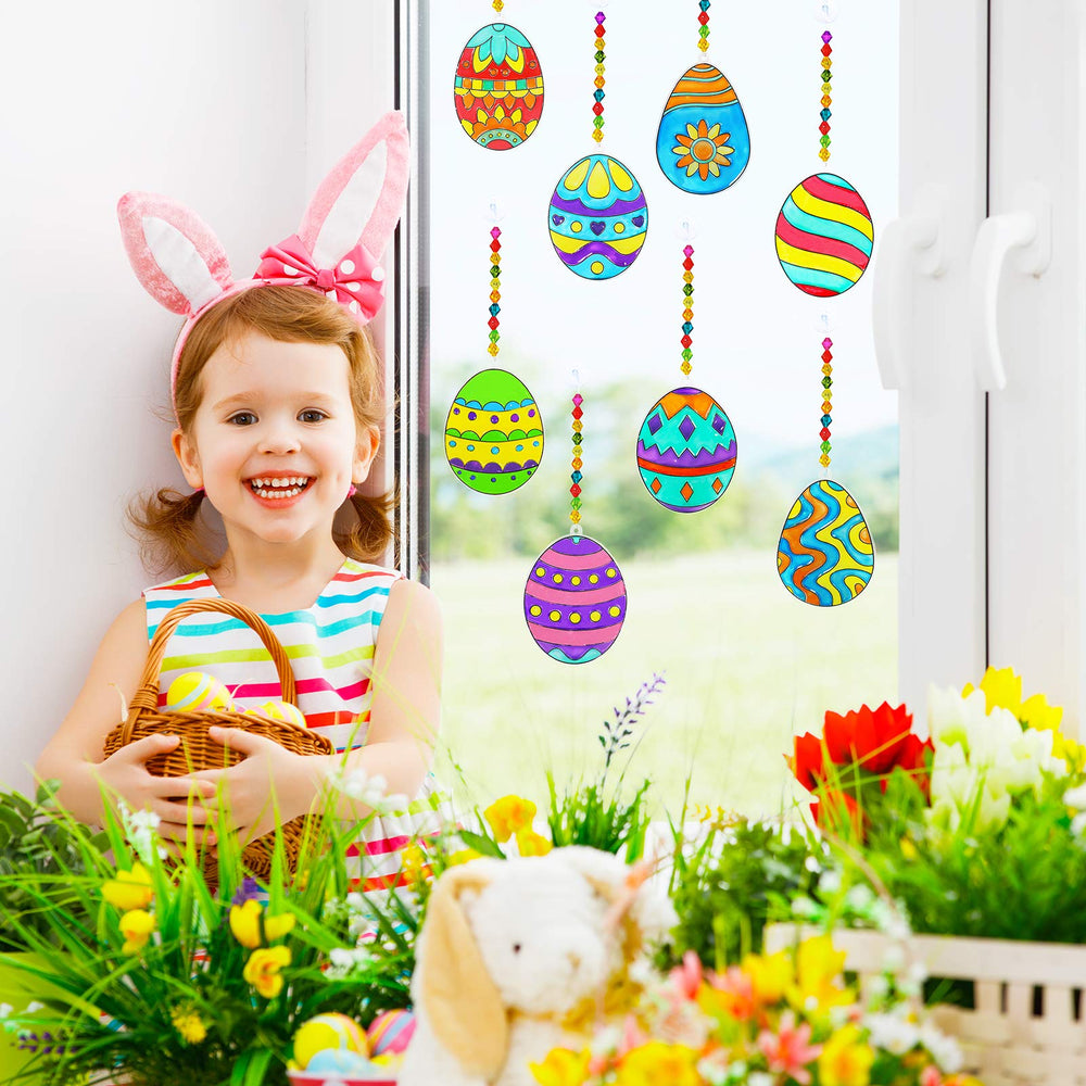 Winlyn Easter egg suncatcher design 6 designed for kids to paint and enjoy