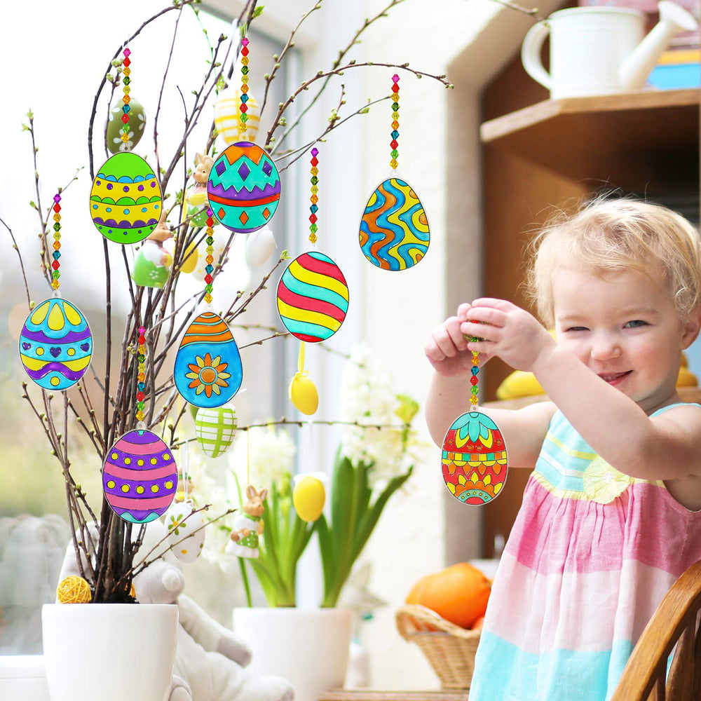 Winlyn Easter egg suncatcher design 7 bright design ideal for sunlit display