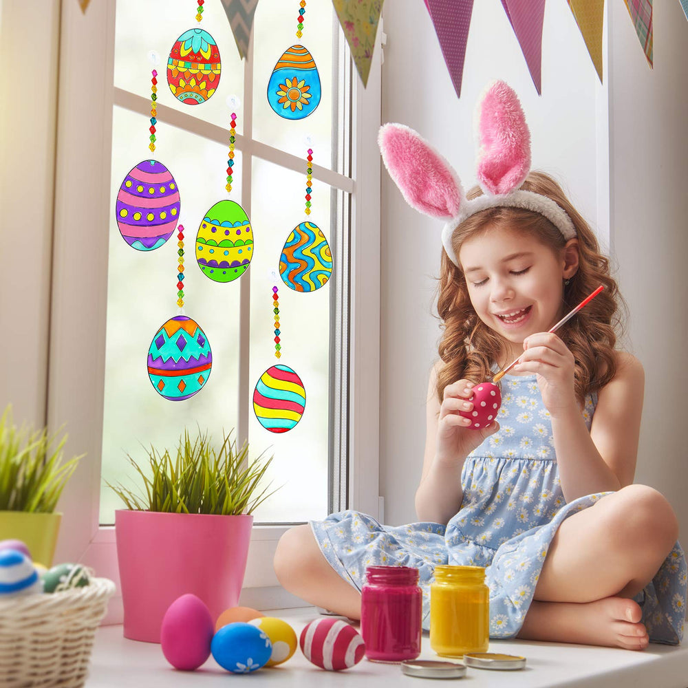 Winlyn Easter egg suncatcher design 8 includes acrylic paints for vibrant effects