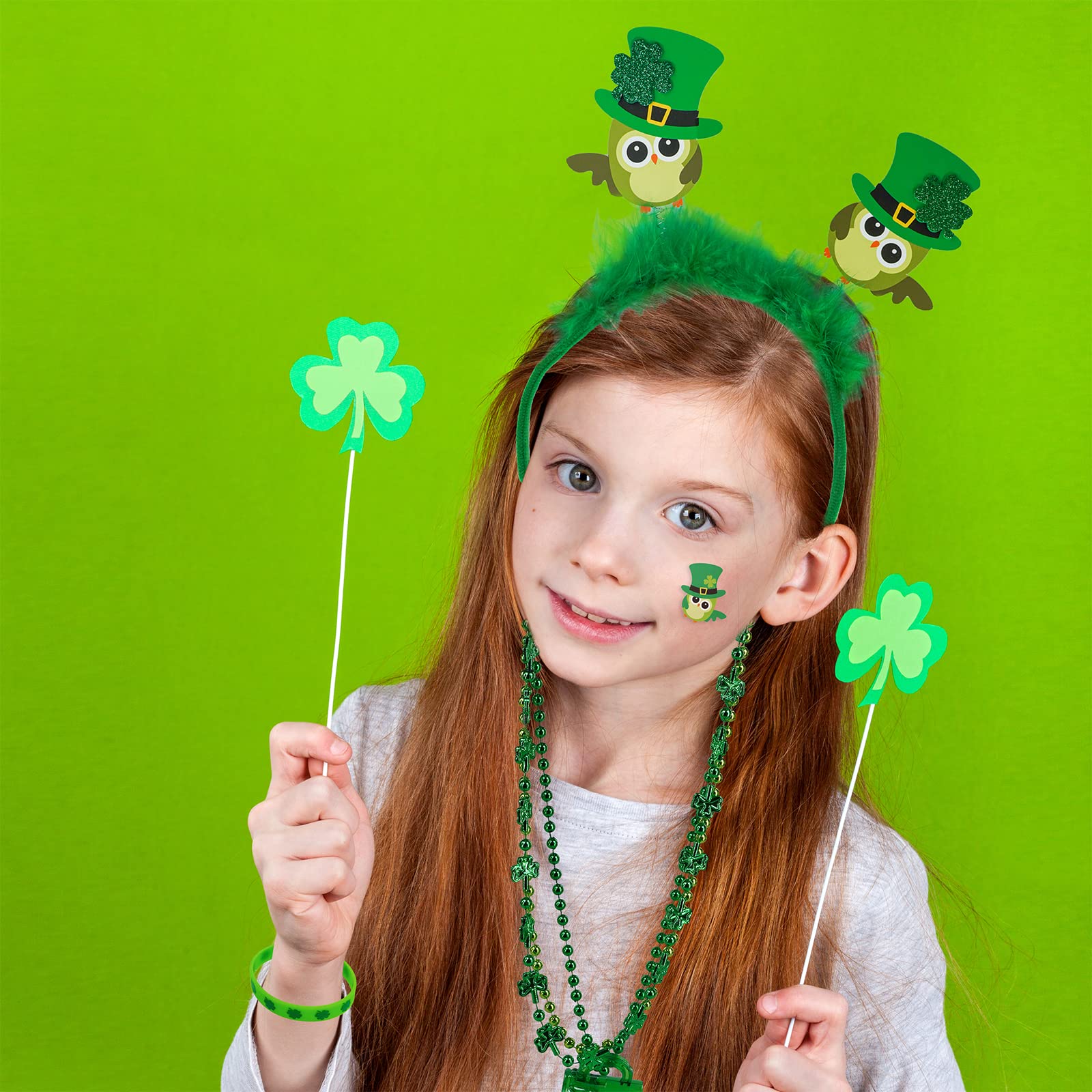 Winlyn glitter foam shamrock sheets to decorate headbands and favors