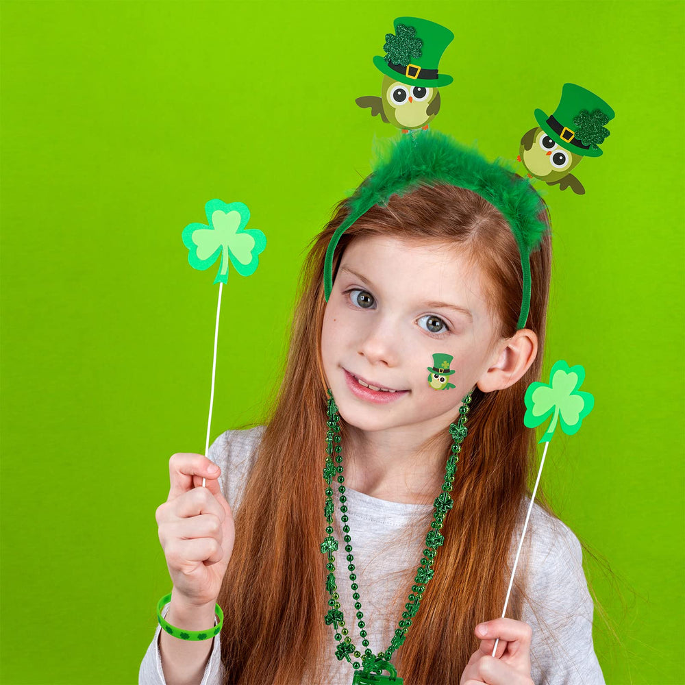 Winlyn glitter foam shamrock sheets to decorate headbands and favors